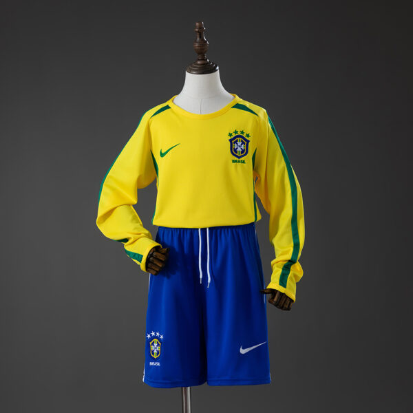 Kit Infantil Retro Brasil 2002 Local manga larga