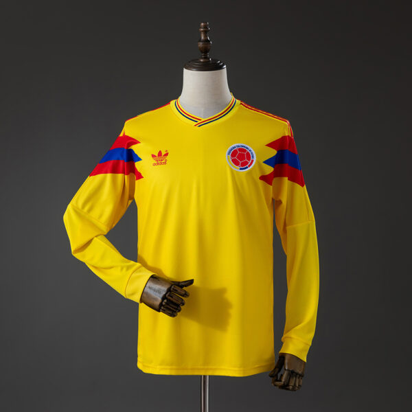 Camiseta Colombia Retro 1990 Local Manga Larga