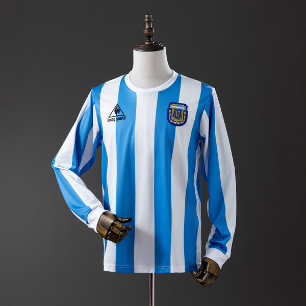 Camiseta Retro Argentina 1986 Local manga larga