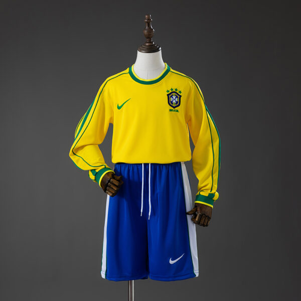 Kit Infantil Retro Brasil 1998 Local manga larga