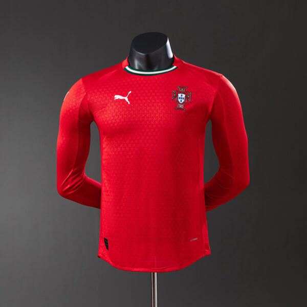 Camiseta Portugal 2025 Local, versión jugador manga larga