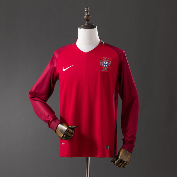 Camiseta Retro Portugal 2016 Local Manga larga