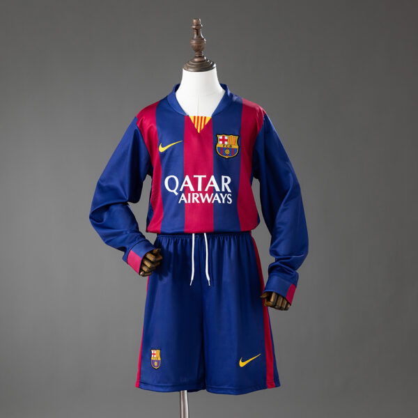 Kit Retro Infantil Barcelona 2014/15 Local manga larga