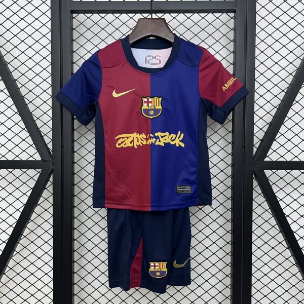 Kit Infantil Barcelona 2025/26 Colaboracion Travis Scott, Cactus Jack