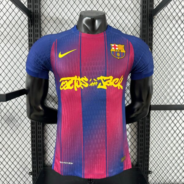 Camiseta Barcelona 2025/26 Edición Especial Cactus Jack, Travis Scott, Versión Jugador