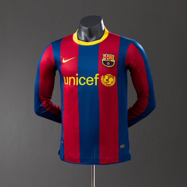 Camiseta Retro Barcelona 2010/11 Local Versión JUGADOR MANGA LARGA