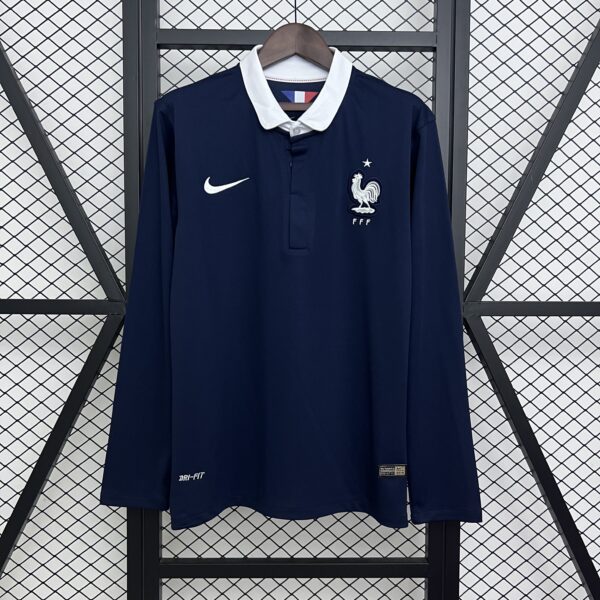 Camiseta Retro Francia 2014 Manga larga