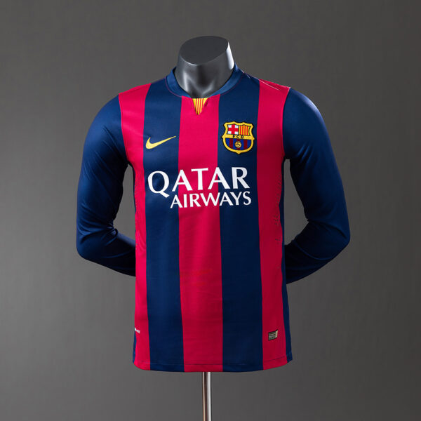 Camiseta Retro Barcelona 2014/15 Local, Versión JUGADOR, manga larga