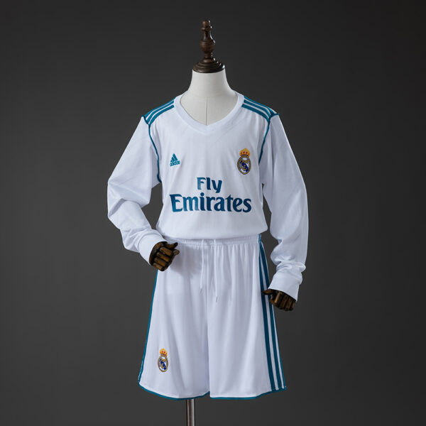 Kit Retro Infantil Real Madrid 2017/28 Local, Manga larga